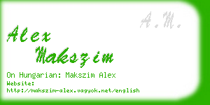 alex makszim business card